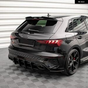 アウディ A3 S ライン S3 RS3 8Y 5ドア スポーツバック 2020-2024 マクストンスタイルリアルーフスポイラー スプリッターリアトランク