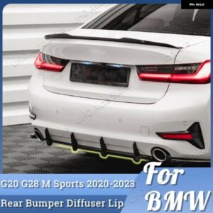 BMW 4 フィンブラックリアバンパー ディフューザーリアサイドスプリッタースポイラー リップ G20 G28 320I 330I M340I LCI M スポーツ 2019-2022 トリム
