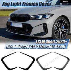 BMW G20 G21 320I 330I M340I LCI M スポーツ 2023+ フロントバンパー エアベント トリムインテークフレームグリルスプリッタースポイラー カナードリップ