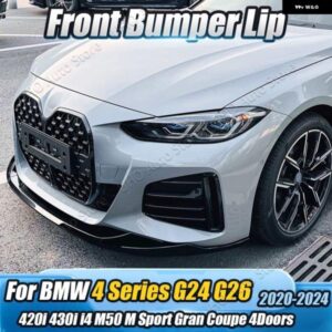 BMW フロントバンパー スプリッター リップ ディフューザー G22 G23 M440I 2020-2024 4シリーズ G24 G26 420I 430I I4 M50 M スポーツ グラン クーペ 4ドア