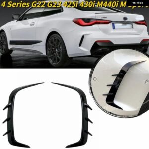 BMW 4シリーズ G22 G23 425I 430I M440I M スポーツ リアバンパー スプリッター スポイラー エアベント カバー スポイラー カナード ステッカー 2020-2021