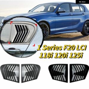 BMW 2個 リアウィンドウシャッターカバー トリム 1シリーズ F20 LCI 118I 120I 125I グロスブラックサイドベントルーバー ステッカー 2011-2019