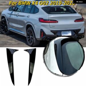 BMW リアウィンドウサイドスポイラー X4 G02 2019-2022 ABS グロスブラックリアサイドスポイラー カナードスプリッター自動交換部品