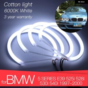 BMW 3 年 LED エンジェル アイ キット コットン ホワイト リング 5シリーズ E39 525I 528I 530I 540I 1997-2000