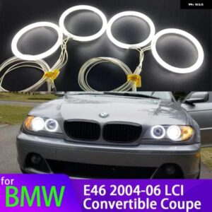 BMW 3シリーズ E46 325CI 330CI コンバーチブル クーペ 2004-06 LCI キセノン ホワイト ヘッドライト リング CCFL エンジェル アイ ライト キット DRL