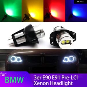 BMW LED 車 エンジェルアイズ マーカーライト 電球 E90 E91 2005-2008 20ワット 白赤黄青緑