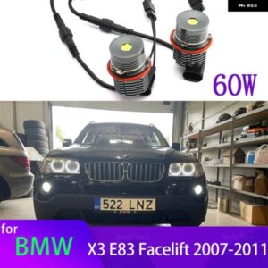 BMW エンジェルアイズ リング LED ヘッドライト 電球 ホワイト E83 X3 フェイスリフト 39387 カー スタイリング