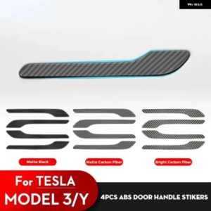 テスラ 4個 ドアハンドル ABS ステッカー モデル3 Y 2018-2023 ドアラップカバー ペースト MODEL3 モデルY アクセサリー