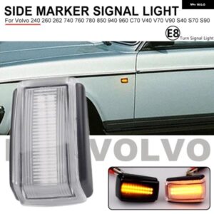 ボルボ カーアクセサリー LED ダイナミックサイド マーカーライト 2個 ウィンカー C70 V40 V70 S40 V90 S70 S90 850 240 740 940 960 260