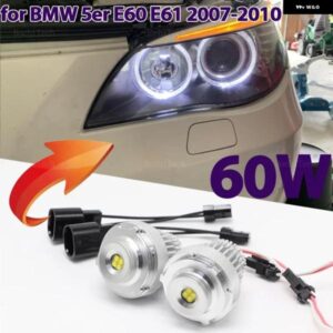 BMW LED エンジェルアイリングライト自動ライト 6000K 5シリーズ E60 E61 LCI ハロゲン ヘッドライト 545I 550I 535I 530I 520I 07-10
