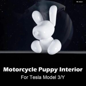 テスラ ホワイト オートバイ 子犬 モデルY センター 制御 画面 装飾 モデル3 ハイランド 2024 車内 装飾 品