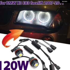 BMW 120W 6000K CANBUS LED エンジェルアイズ マーカーライト 電球 ホワイト E83 X3 フェイスリフト 39387