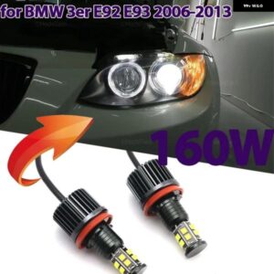 BMW 160ワット ホワイト LED エンジェルアイズ マーカーライト 電球 ホワイト 3シリーズ E92 E93 2006-2013 アクセサリー
