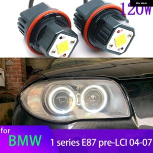 BMW LED エンジェルアイリングマーカーサイドライト白色 電球 ヘッドライト 1シリーズ E81 E82 E88 116D 118I 118D 120I 120D 2007-11