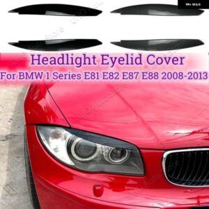 BMW 1シリーズ E81 E82 E87 E88 2008-2013 フロント ヘッドライト アイブロウ トリム カバー ステッカー カーアクセサリーグロスブラック