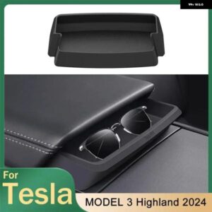 テスラ モデル3 ハイランド 2024 2025 センター コンソール アームレスト 収納 ボックス カード電話 メガネ オーガナイザー ケース