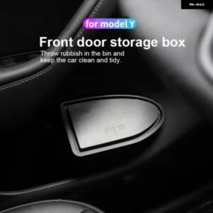 テスラ ドアゴミ箱 モデルY サイドドア 収納 ボックス オーガナイザー プッシュ オープン蓋デザインフロントシートゴミ 収納 缶