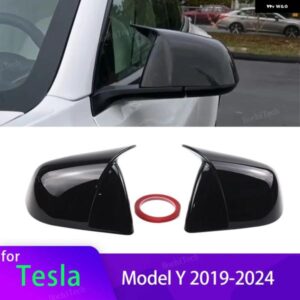 テスラ 車ペーストサイドドアミラー カバー MODELY モデルY 2019-24 外装 アクセサリー ABS サイドバックミラー カバー