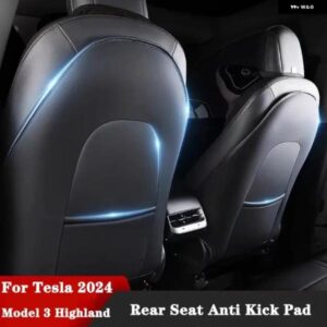 テスラ リアアンチキック パッド モデル3 Y レザーシートバックキック プロテクター 収納 袋 防水 傷つきにくい
