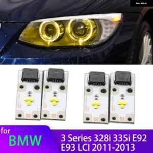 BMW イエロー DRL エンジェルアイ LED ボード 3シリーズ 328I 335I E92 E93 LCI 2011-2013 LED ヘッドライト デイタイム ライト 63117263051
