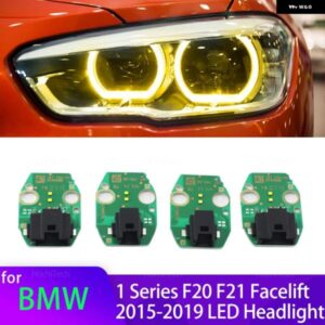 BMW イエロー DRL エンジェルアイ LED ボード 1シリーズ F20 F21 フェイスリフト 2015-2019 LED ヘッドライト デイタイム ランニング ライト 63117428425