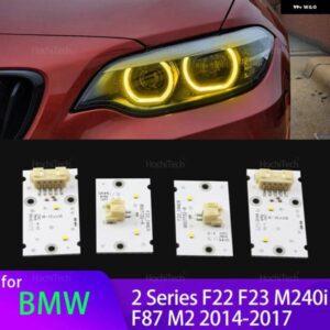 BMW イエロー DRL エンジェルアイ LED ボード 2シリーズ F22 F23 M240I F87 M2 フェイスリフト前 2014-2017 LED ヘッドライト デイタイム ランニングライト