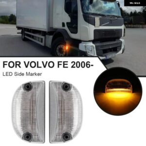 ボルボ 2PC スモーク LED フロントサイド マーカーライト ルノー ミッドラムプレミアムケンワース FE FL 2006- 日産 キャブスターサイドステップ