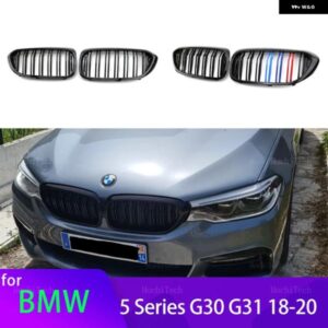 BMW フロントバンパー グリル キドニー レーシング グリル 5シリーズ G30 G31 G38 PRE-LCI 2016-2019 ダブルスラット交換 グリル