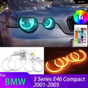 BMW 16色 RGB コットン LED エンジェルアイリング デイタイム ライト 3シリーズ E46 コンパクト 37012