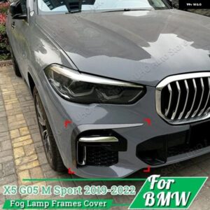 BMW X5 G05 M スポーツ 2019-2022 フロントバンパー リップ スポイラー フォグランプ ライト フレーム グロスブラック トリム グリル ステッカー ABS