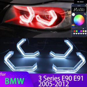 BMW M4 スタイル RGB マルチカラー APP 制御 LED エンジェルアイ 3シリーズ E90 E91 2005-2012 316I 318I 320I 328I 330I 335I 320D