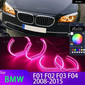BMW アプリ 制御 RGB マルチカラー DTM クリスタル LED エンジェルアイズ リング 7シリーズ F01 F02 F03 F04 730D 740D 740I 750I 760I 2008-2015