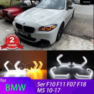 BMW M4 スタイル スイッチ バック ウィンカーライトリング DRL LED エンジェルアイズ キット 5シリーズ F10 F11 F07 F18 520I 523I M5 2010-2017