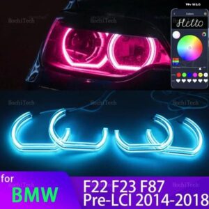 BMW アプリ 制御 RGB マルチカラー DTM クリスタル LED エンジェルアイズ リングキット 2シリーズ F22 F23 F87 2014-2018 218I 220I 228I 218D 220D