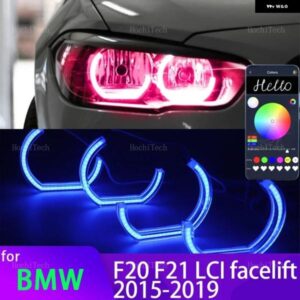 BMW アプリ 制御 RGB マルチカラー M4 スタイル クリスタル LED エンジェルアイズ リングキット デイタイム ライト 1シリーズ F20 F21 フェイスリフト
