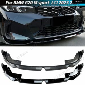 BMW M パフォーマンス スタイル フロント バンパー リップ 3シリーズ G20 LCI M スポーツ フェイスリフト 2023+ スプリッター リップ スポイラー ディフュー