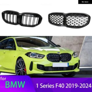 BMW フロントバンパー キドニー グリル フード グリル 2 ラインダブルスラット 1シリーズ F40 116I 118I 120I 128TI M135I XDRIVE 2019-2022