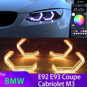 BMW M4 スタイル RGB マルチカラー APP 制御 LED エンジェルアイ E92 E93 クーペコンバーチブルカブリオ M3 2006-2013 325XI 330XI 330XD