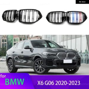 BMW LOOK 車 M カラー/グロスブラック グリル フロントキドニー光沢 2 ライン ダブル スラット X6 G06 2020-23