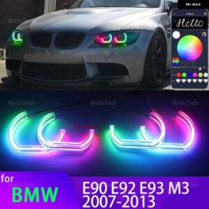 BMW 3シリーズ E90 E92 E93 M3 2007-2013 クーペカブリオレ APP ダイナミック RGB エンジェルアイリングライト DRL ウィンカーライト付き