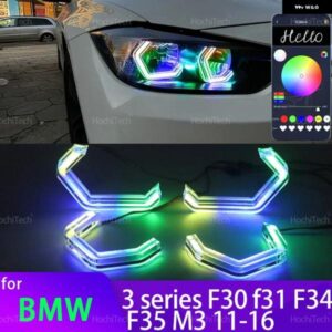 BMW 3シリーズ F30 F31 F34 F35 M3 2011-16 318I 320I 328I 330I 318D 320D M4 スタイル マルチカラー RGB LED エンジェルアイキット リング