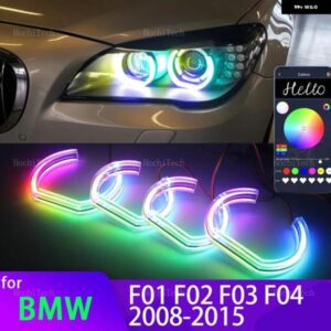 BMW 7シリーズ F01 F02 F03 F04 730D 740D 740I 750I 760I 2008-15 APP ダイナミック RGB エンジェルアイリングライトと ウィンカーライト