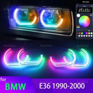 BMW 3シリーズ E36 1990-2000 316I 318I 318IS 320I 323I 325I 328I APP ダイナミック RGB エンジェルアイリングライト ウィンカーライト付き
