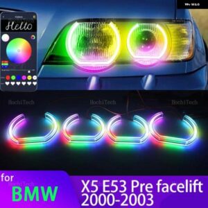 BMW X5 E53 フェイスリフト前 36586 アプリダイナミック RGB エンジェルアイリングライト DRL ウィンカーライト付き
