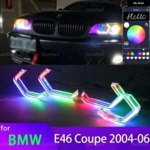 BMW E46 クーペ カブリオ コンバーチブル フェイスリフト 2004 2005 2006 コンセプト M4 スタイル マルチカラー RGB LED エンジェル アイズ キット リング