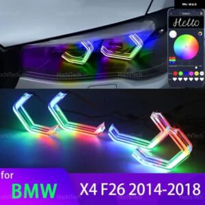 BMW X4 F26 2014-2018 XDRIVE20I XDRIVE28I XDRIVE35I XDRIVE20D 30D 35D M4 スタイル マルチカラー RGB LED エンジェルアイキット リング