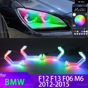 BMW 6シリーズ F12 F13 F06 M6 2011-17 M4 スタイル ダイナミックマルチカラー RGB LED エンジェルアイキット リング