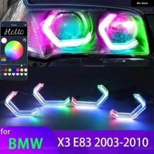 BMW X3 E83 2003-2010 XDRIVE25I XDRIVE30I XDRIVE18D XDRIVE20D 30D 35D M4 スタイル マルチカラー RGB LED エンジェルアイキット リング