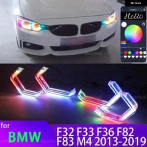 BMW 4シリーズ F32 F33 F36 F82 F83 M4 2013-2019 420I 428I 430I 435I 440I M4 スタイル マルチカラー RGB LED エンジェルアイキット リング