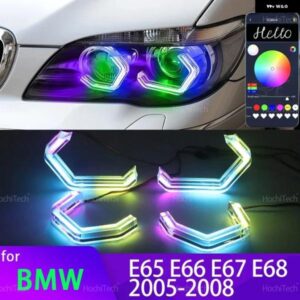 BMW 7シリーズ E65 E66 E67 E68 アルピナ B7 2001-2008 730I 735I 740I 745I M4 スタイル マルチカラー RGB LED エンジェルアイキット リング